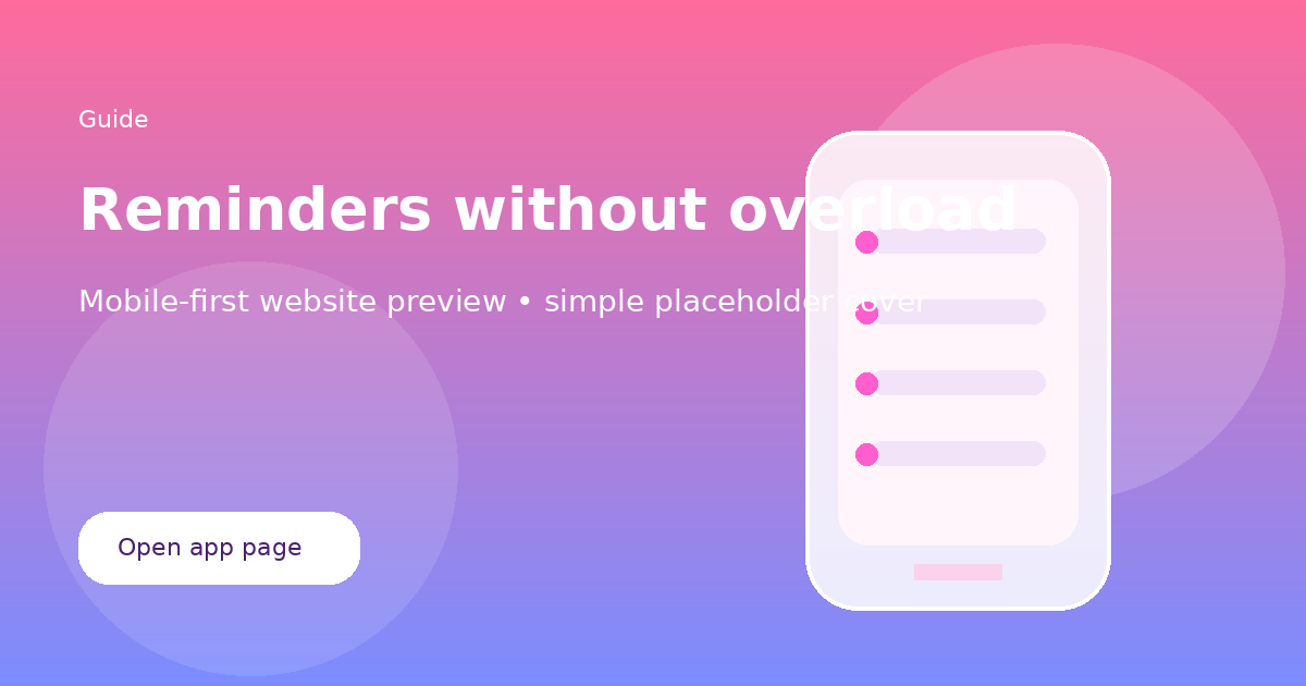 Using reminders without cycle-tracking stress