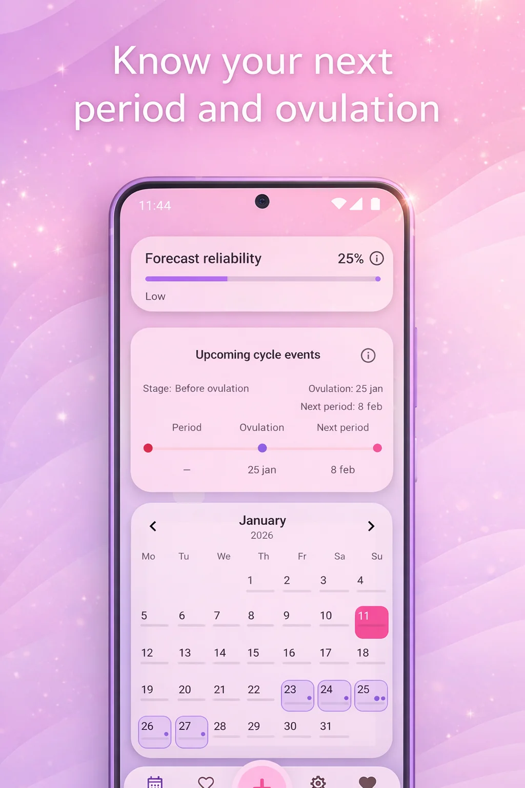 RosyCycle app screenshot 1